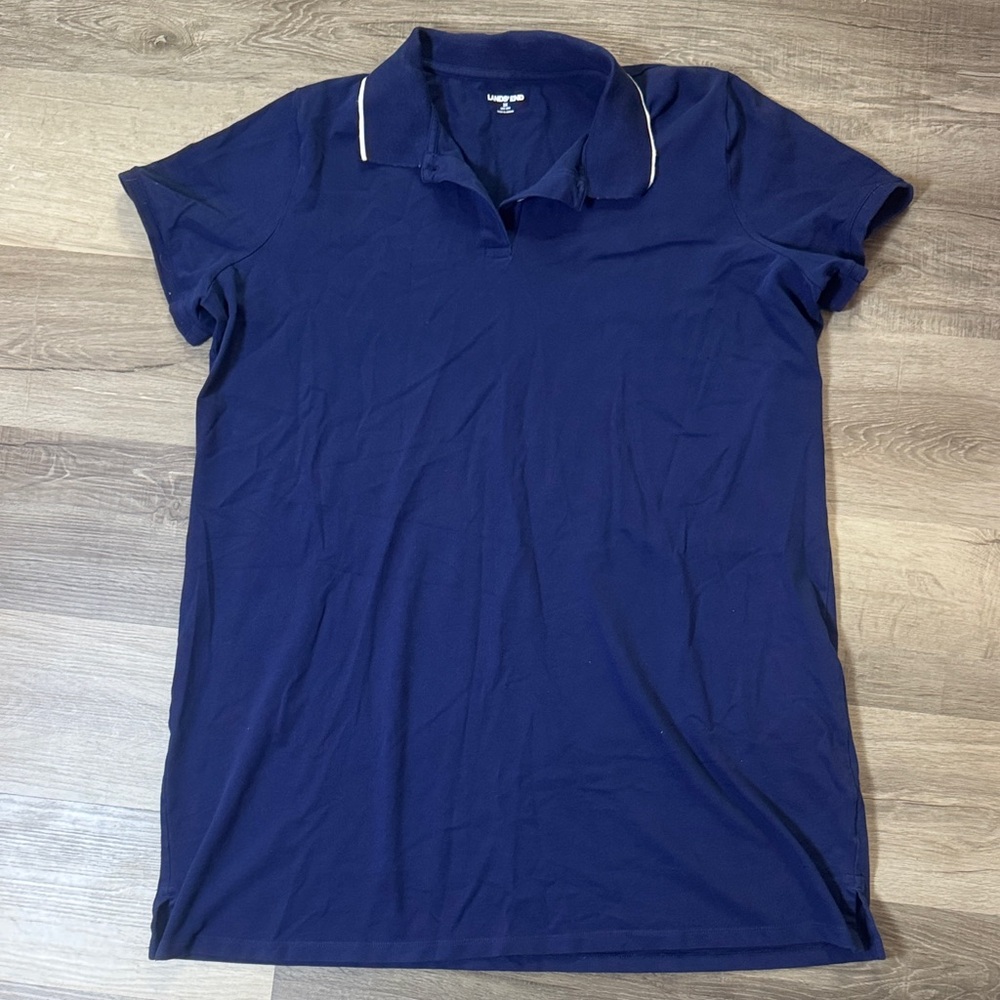 LANDS END Women’s Blue Polo Shirt Size 2X